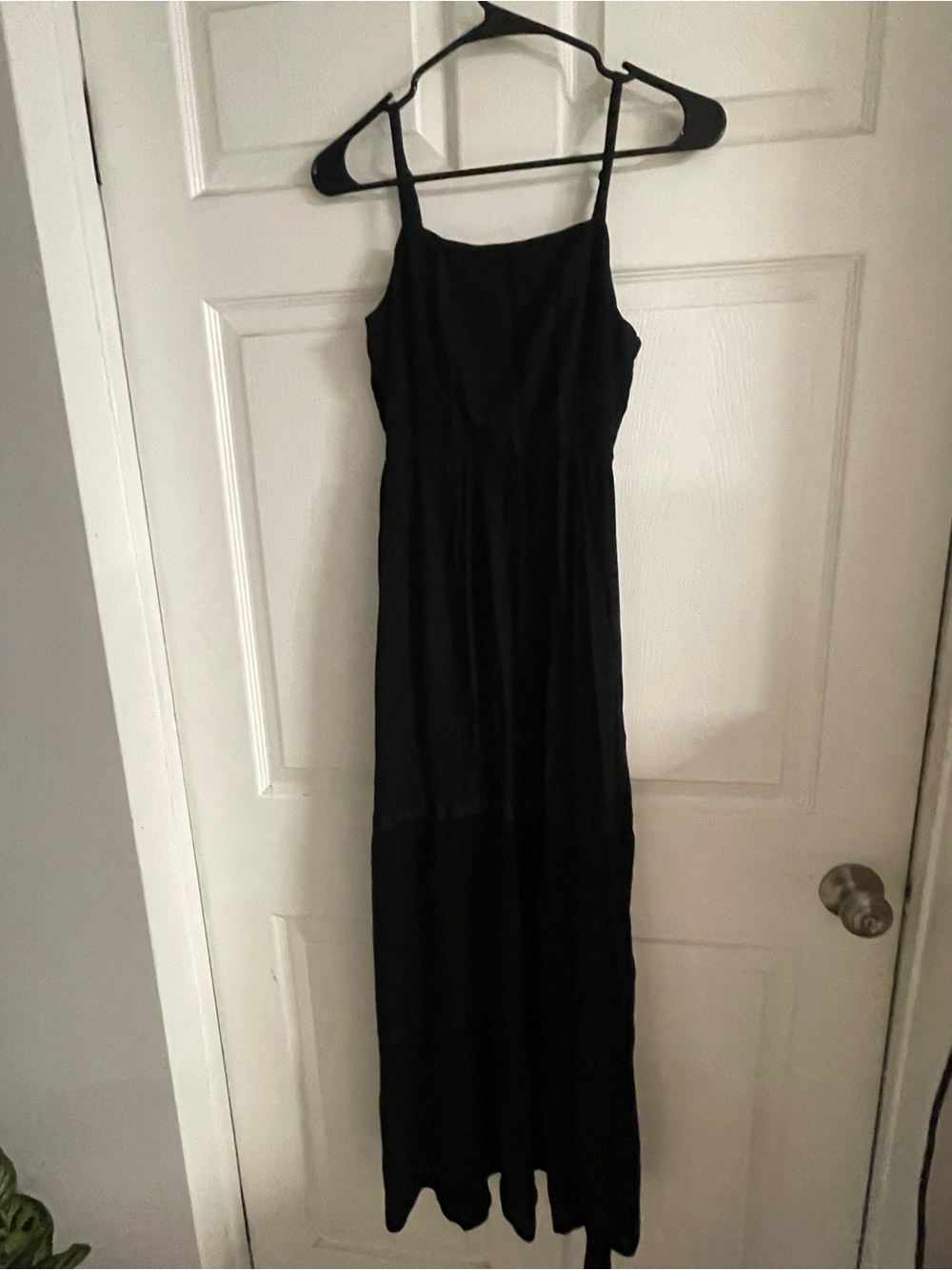 Women's Black Spaghetti Strap Maxi Dress - Sleek Summer Staple